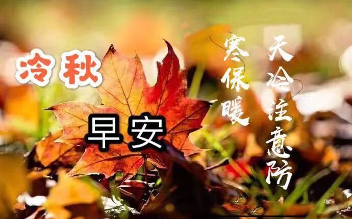 重阳节秋天关怀天冷加衣早上好图片带字朋友圈暖心的早安祝福语