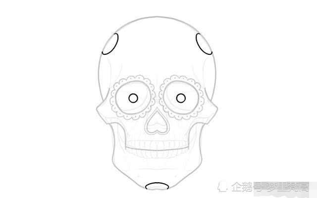 素描教程,如何画一个酷酷的传统装饰骷髅头!