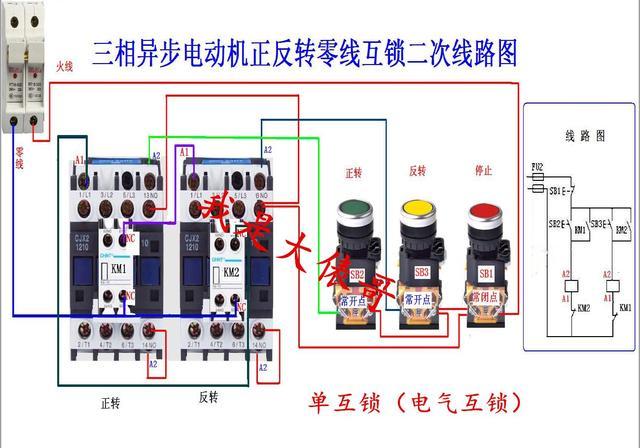 怎么用2个交流接触器控制一台电机实现正反转控制