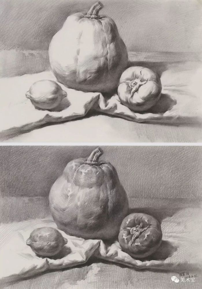 联考风素描静物组合范画