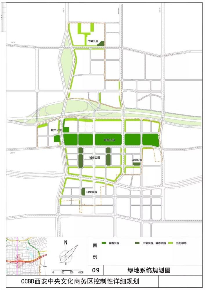 丨ccbd中央文化商务区绿地系统规划图 可以看出,未来的曲江ccbd将是