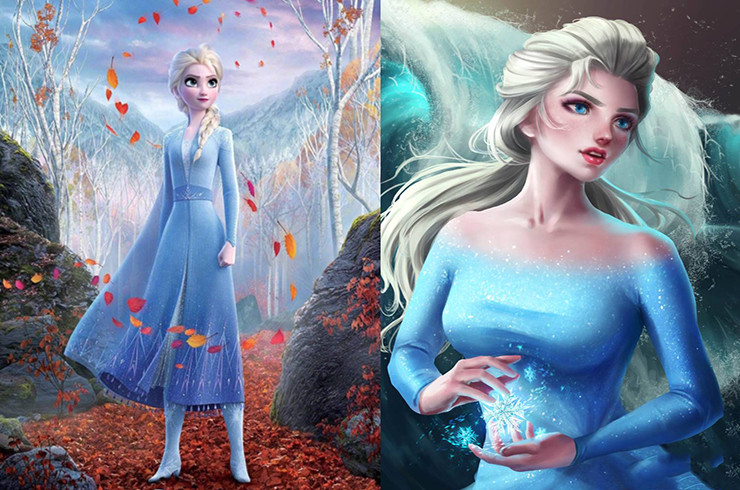 冰雪奇缘2:角色的写实画风,安娜朦胧美公主范,艾莎两种画风都好看