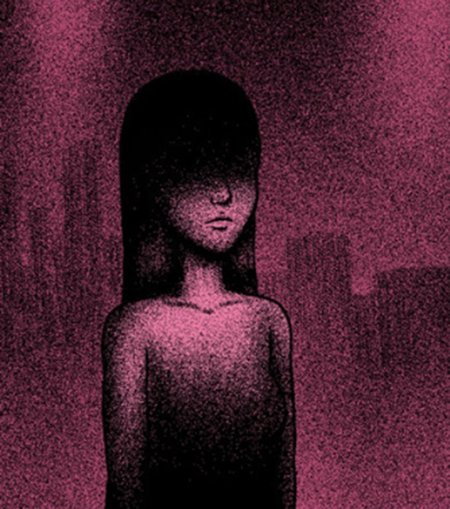 悬疑漫画:黑色放映机窗外,站在窗外的黑影子