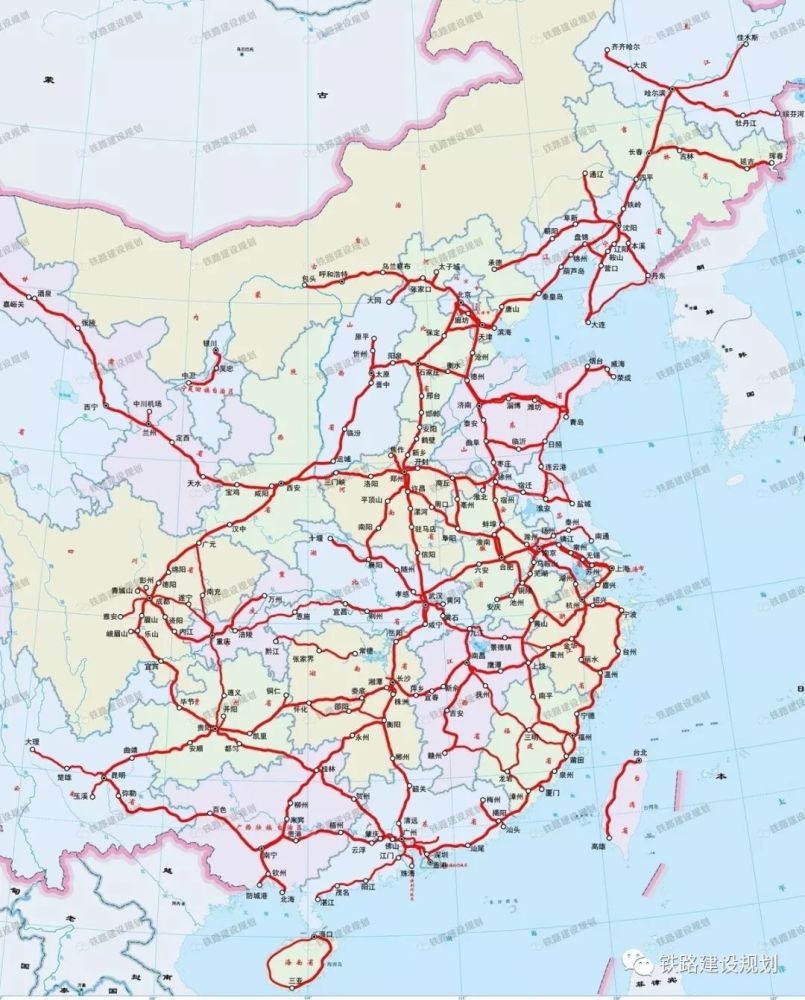 2020年底中国高铁格局图
