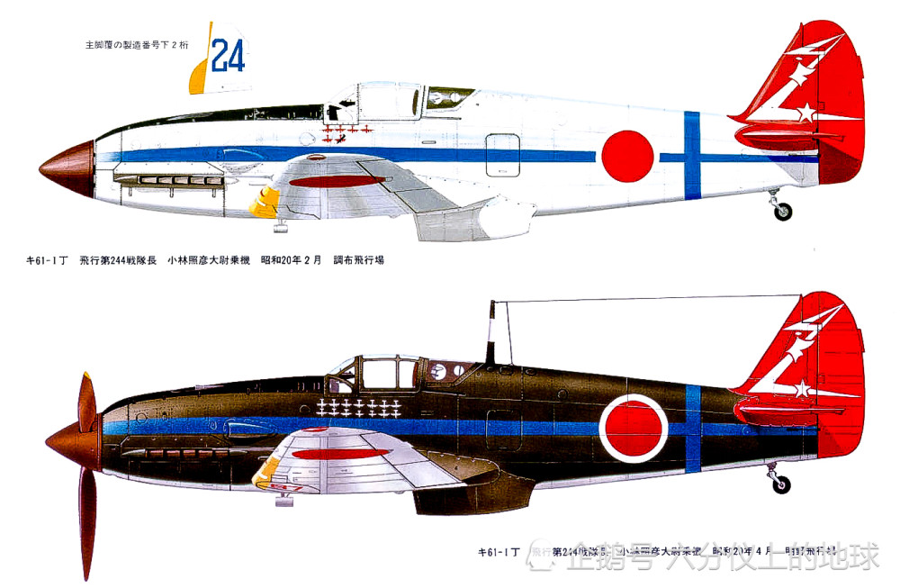 截击超级堡垒的日本川崎3式ki-61"飞燕"战斗机