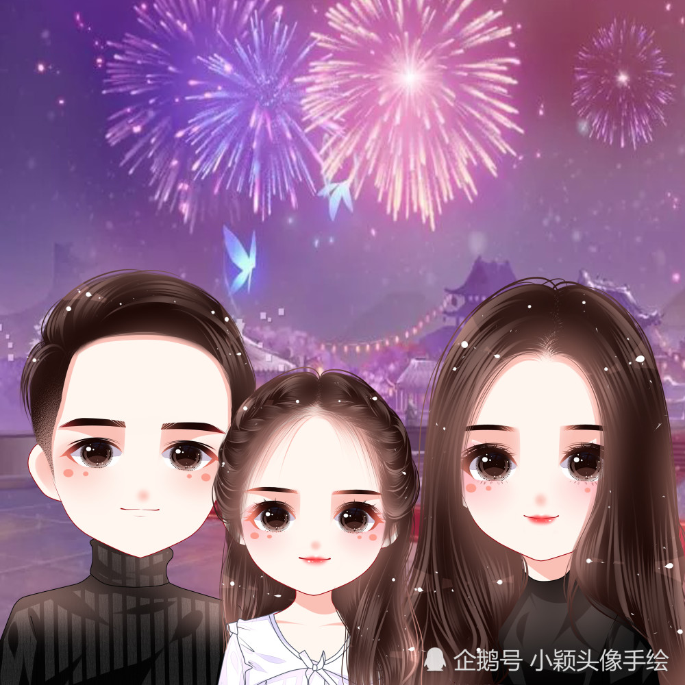 一家三口用什么微信头像试试手绘头像个性精致