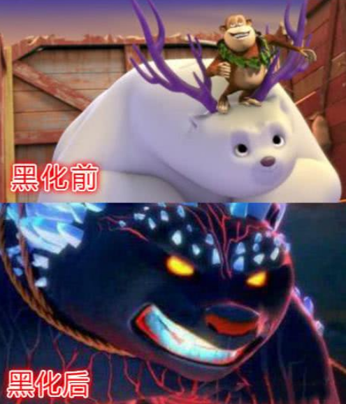 熊出没:黑化前vs后,光头强变木乃伊,看到纳雅:是心动啊!