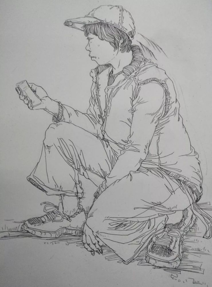 联考人物速写手绘范画,学习线描参考