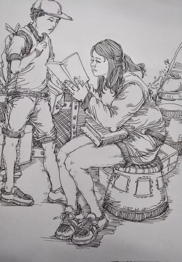 联考人物速写手绘范画,学习线描参考
