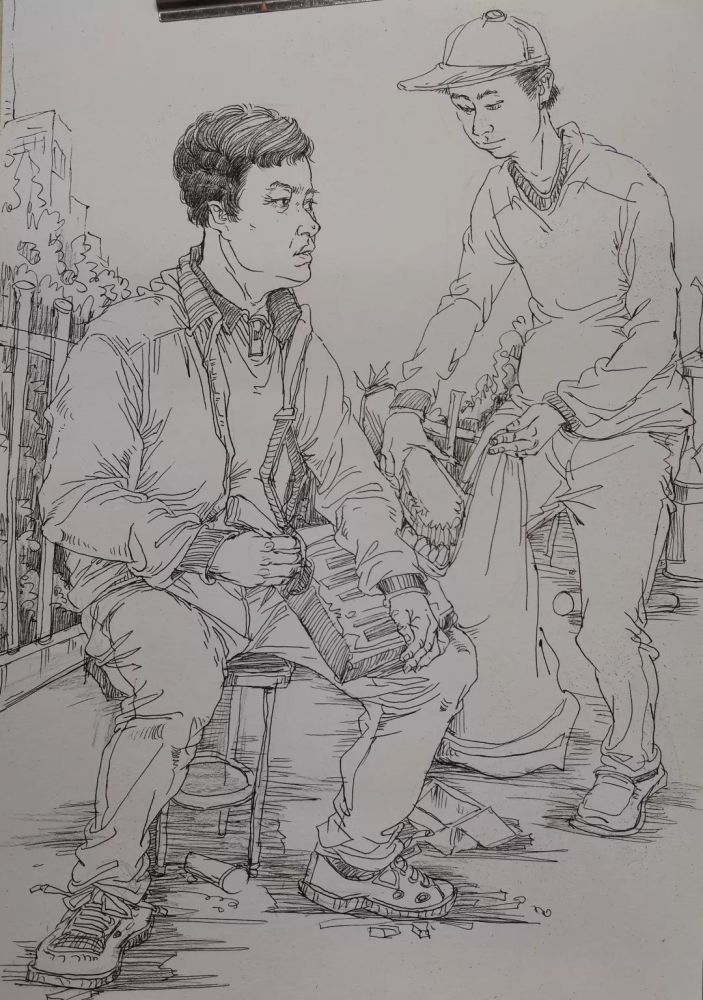 联考人物速写手绘范画,学习线描参考