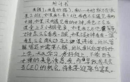 小学生奇葩检讨书,藏头诗里暗藏骂老师?网友:这孩子是