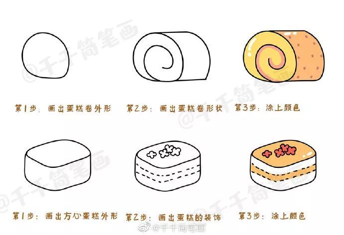 这些日常的美食,用来做手账手绘素材再完美不过了,就算没学过画画