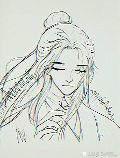 美术生画"破烂神谢怜",第一眼:好像少点什么,最后一眼