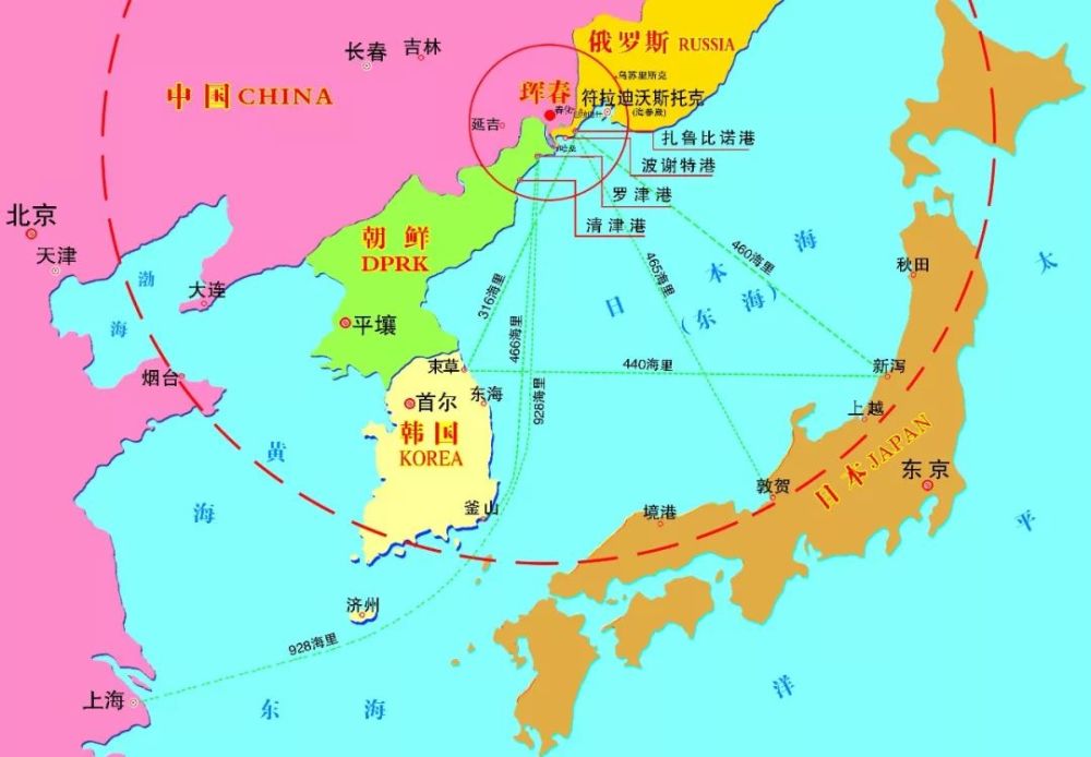 与韩国,日本隔海相望 (珲春区位图) 登上防川龙虎阁 三国风景尽收眼底