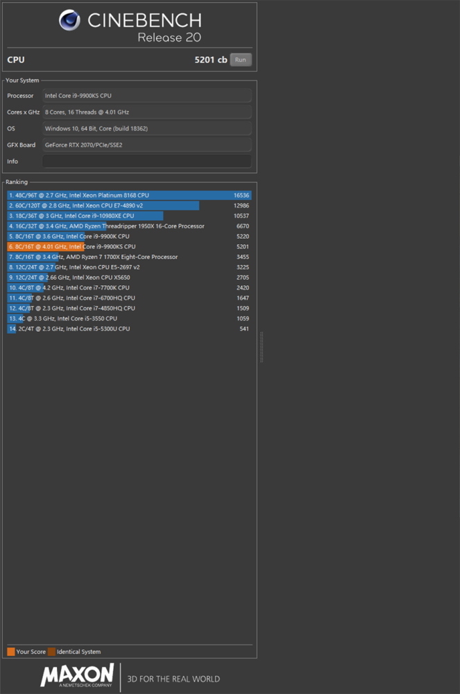 cinebench r20