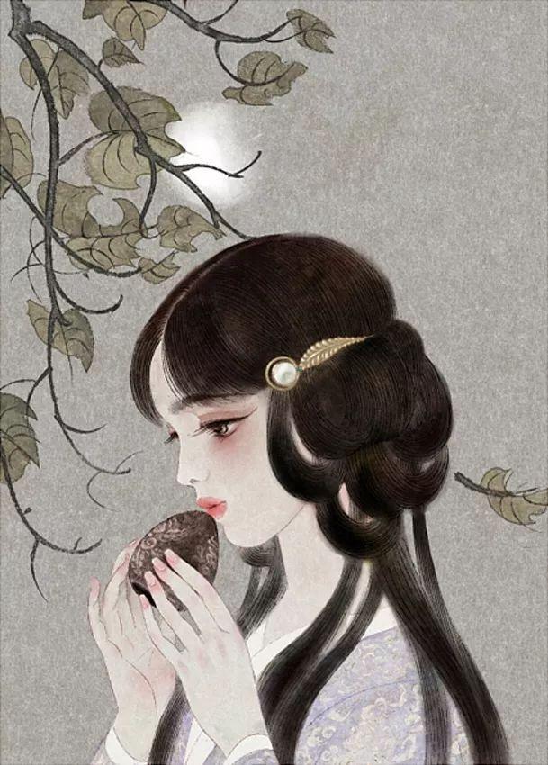 古风美人插画中各个沉鱼落雁,闭月羞花,如出水芙蓉般