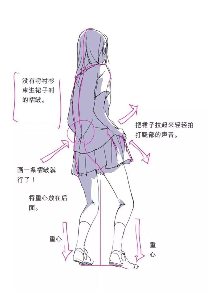 【绘画自学】背部衣服褶皱以及人物光影的表现参考