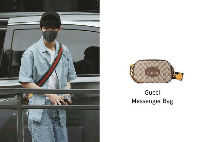 再用黄色皮革做点缀,非常时髦又有个性,肖战同款gucci相机包你值得