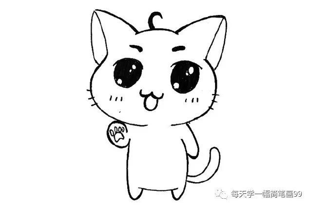 卡通猫咪简笔画