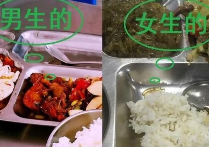 有种"偏心"叫食堂阿姨,给男孩打菜vs给女孩,女孩:我要