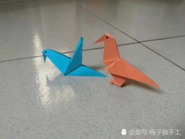 儿童手工折纸:小鸟怎么折简单又好看?有站立的还有