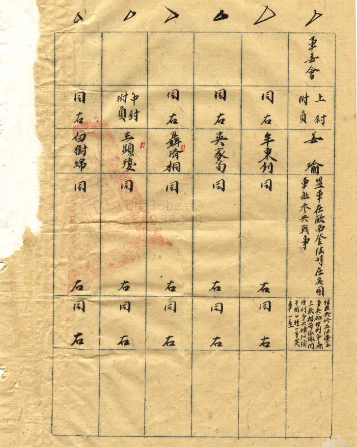 的这份《派英海军学员参加欧西登陆战事有功人员请奖表(1)对卢东阁