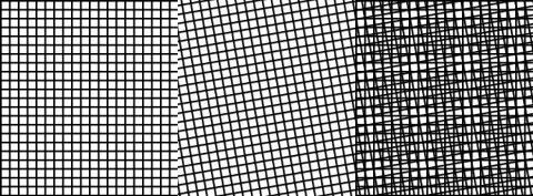 两个相互成一定角度重叠的细网格相互干涉形成的莫尔条纹.