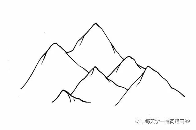 每天学一幅简笔画-喜马拉雅山简笔画画法