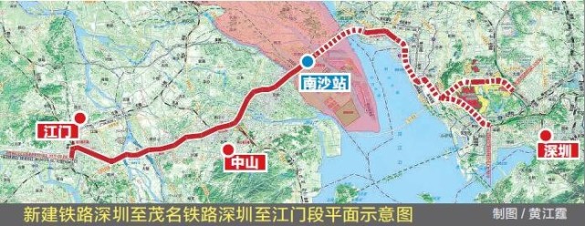 到发线30条,选址位于珠江街七涌附近,建设中的南沙港铁路也通过该站