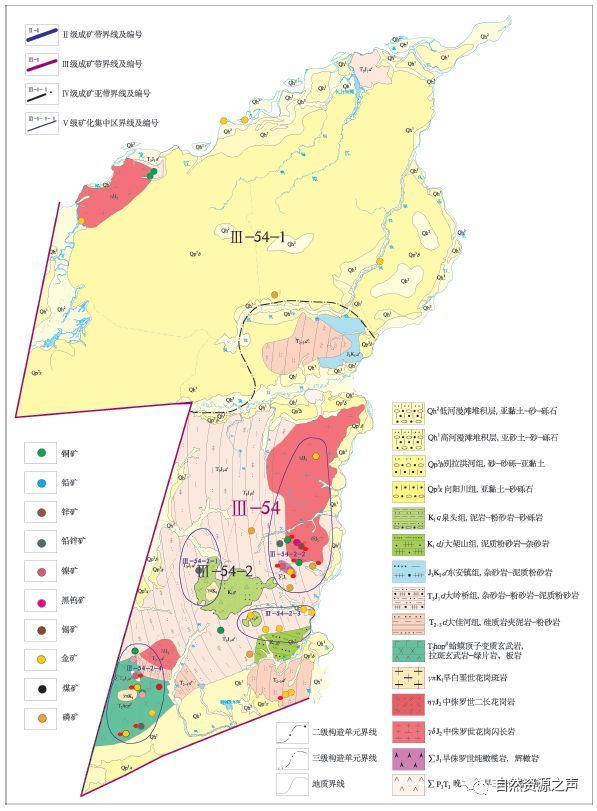 完达山au,ag,cu,pb,zn 成矿带成矿规律图 来源:地质出版社自然资源之