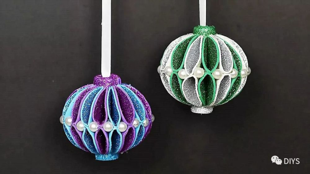 圣诞节饰品diy,泡沫球挂件的制作方法!