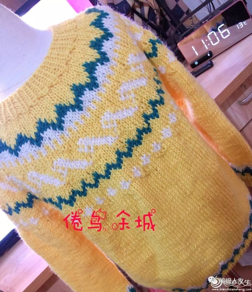 岁月静好:儿童棒针中长款育克圆肩提花毛衣(详细编织说明)