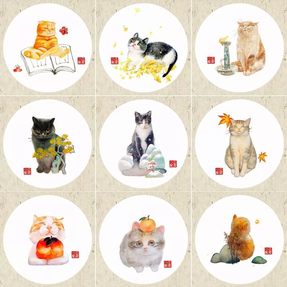 这位插画师绘出可爱"国风喵",迷倒无数爱猫人!