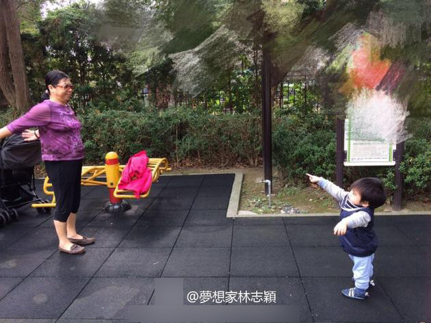 林志颖小儿子太可爱 逛公园与婆婆街头尬舞