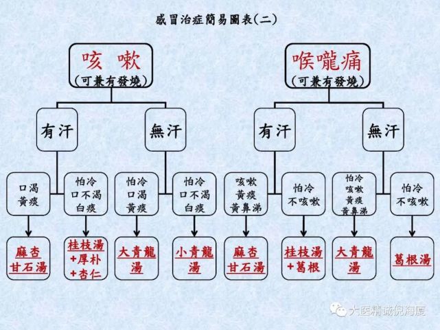 经方治疗感冒简易图表,值得收藏