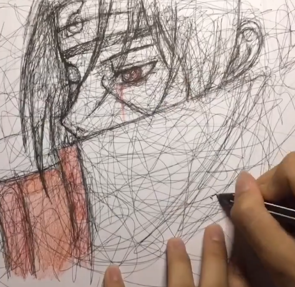 美术生乱画"宇智波鼬",开局:有点秀,成品一出:咋像迪达拉?