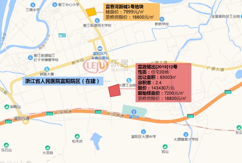 地块位于杭州富春湾新城,西至竹简路,东临大桥南路,北至同登路,出让