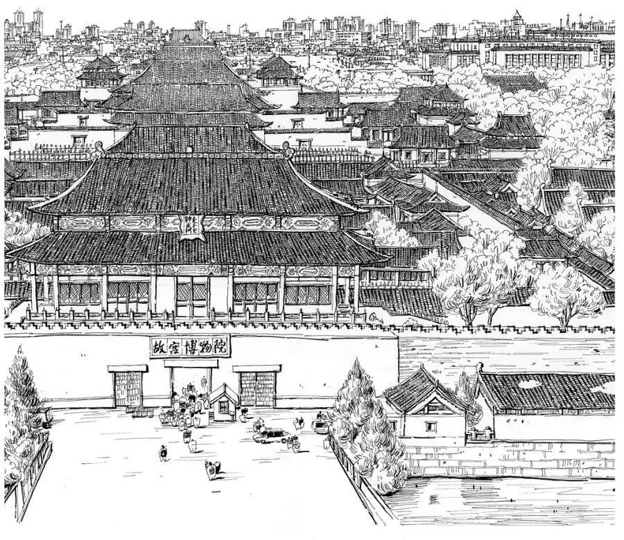 180天用马克笔绘制出宏伟北京故宫的牛人