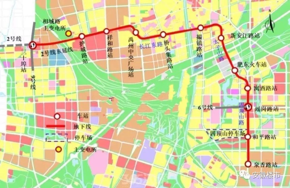 南延线起于丰乐河路站 沿习友路,永和路,繁华大道,潜山路建设 止于