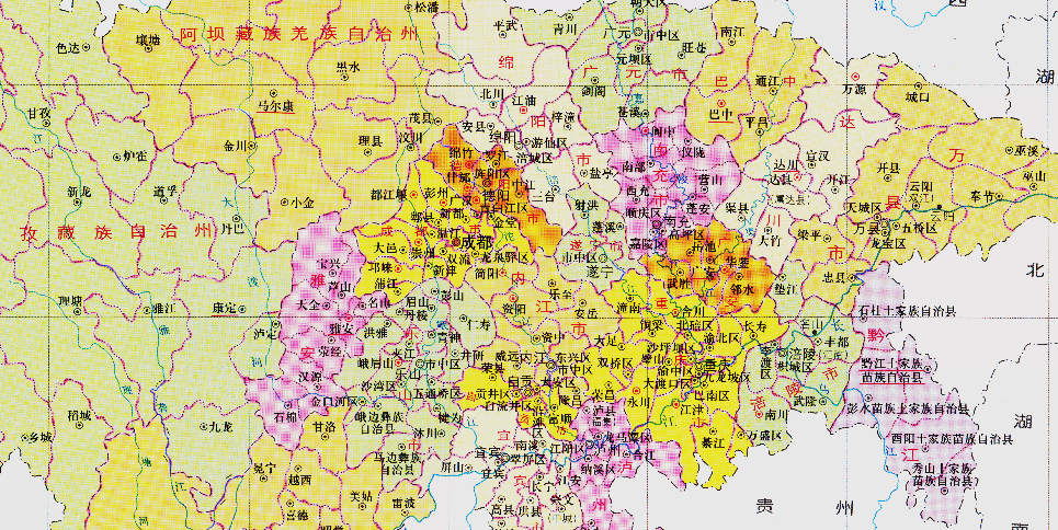 各个省份的变化都很大,唯独四川省的行政区划变化非常小.