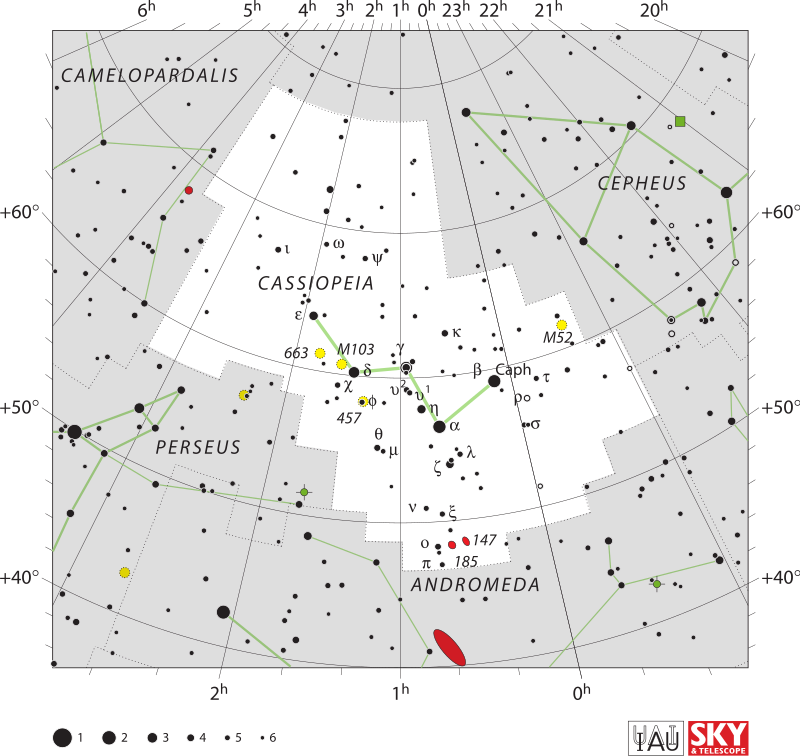 天文小知识:仙后座,夜空中的北方女王