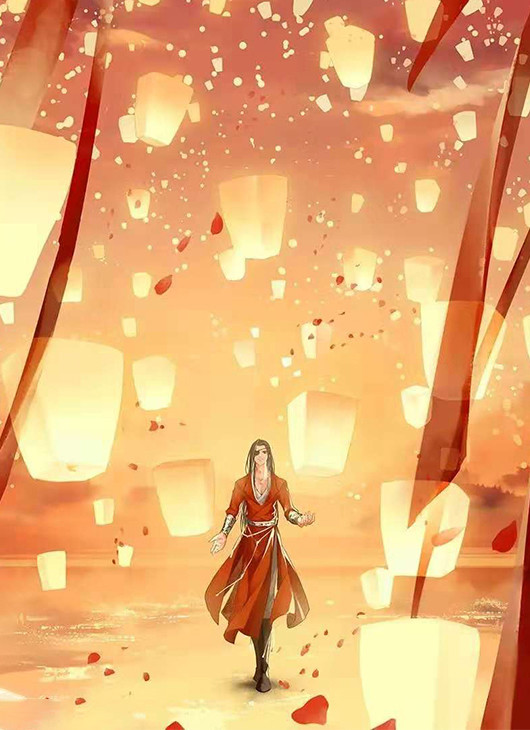 《天官赐福》明灯三千手机壁纸,花怜放灯很浪漫,现实版本也不错