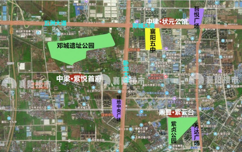 中梁·紫悦首府 项目区位:位于襄阳市樊城区花卉大道与追日路交汇处