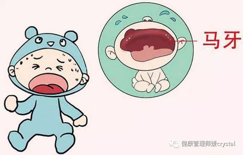 新生儿宝宝的口腔内齿龈位置,有黄白色,米粒大小的颗粒.