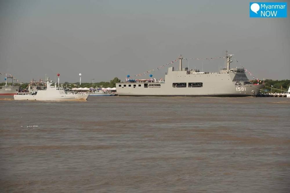 缅甸海军举行海上阅兵式其主战舰艇居然大部分为自行建造