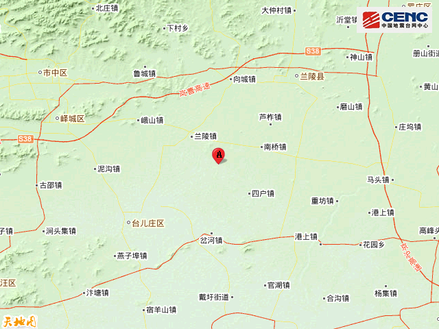 山东临沂市兰陵县附近发生3.0级左右地震