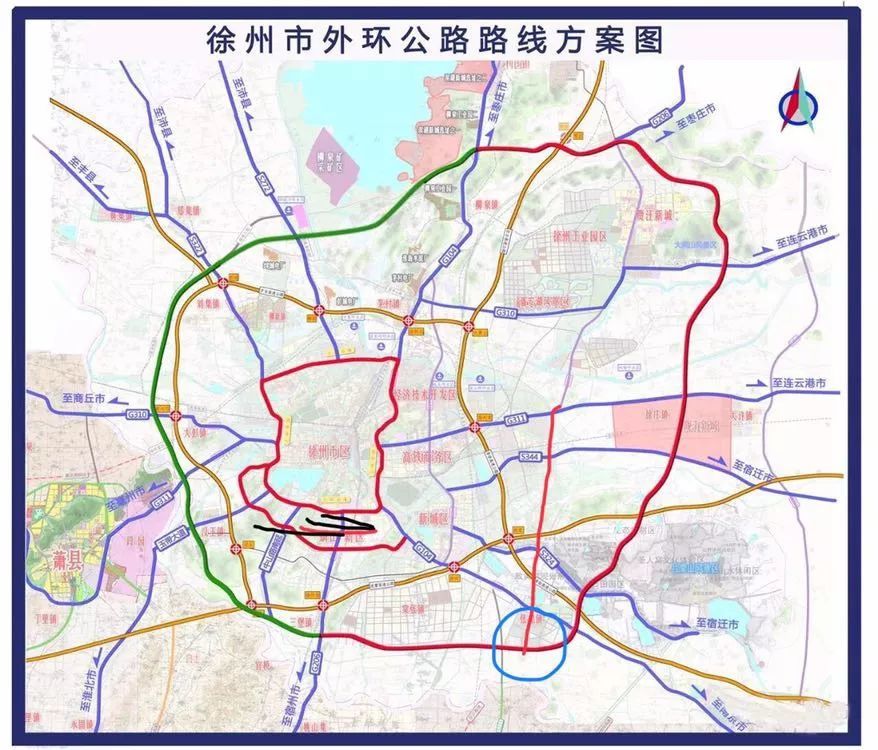 五环路东南段正在建设中,徐贾快速路南延已经通车,北延段离正式开工