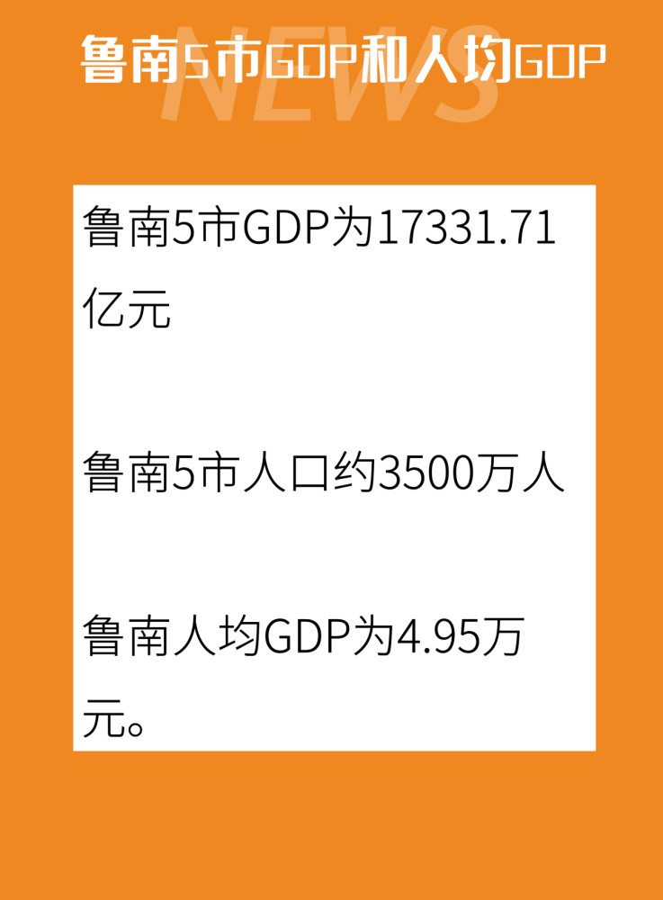 鲁南人均gdp排名_2018年济宁人均GDP达到58972元 同比增长5.9