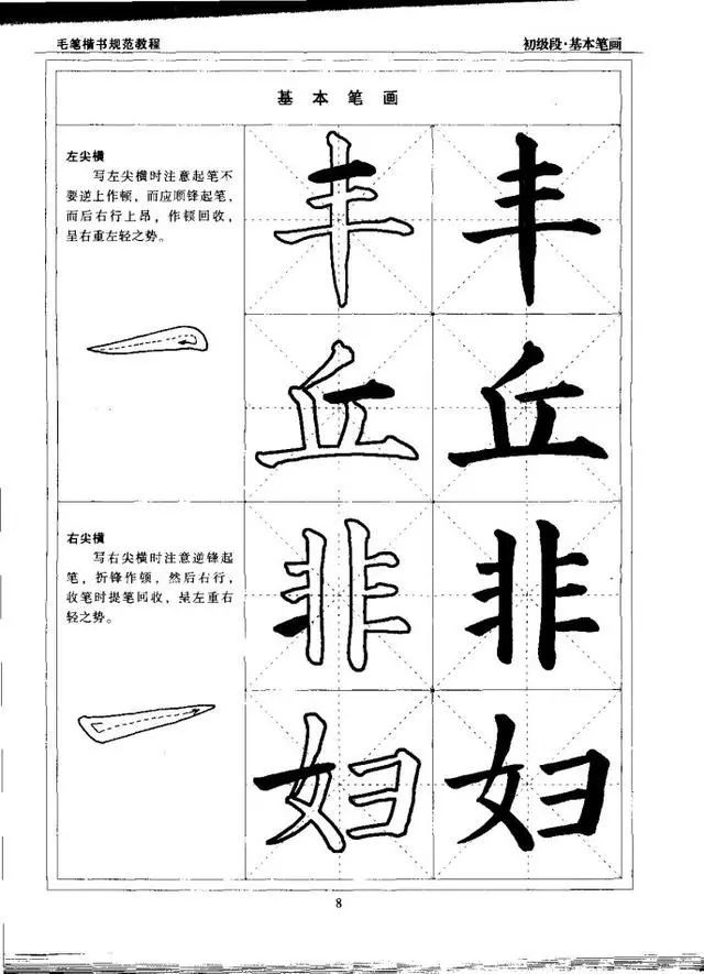 毛笔楷书实用教程:《初级段楷书笔画》,让你学书事半功倍