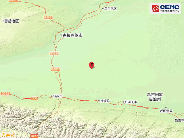 新疆塔城地区沙湾县发生3.1级地震